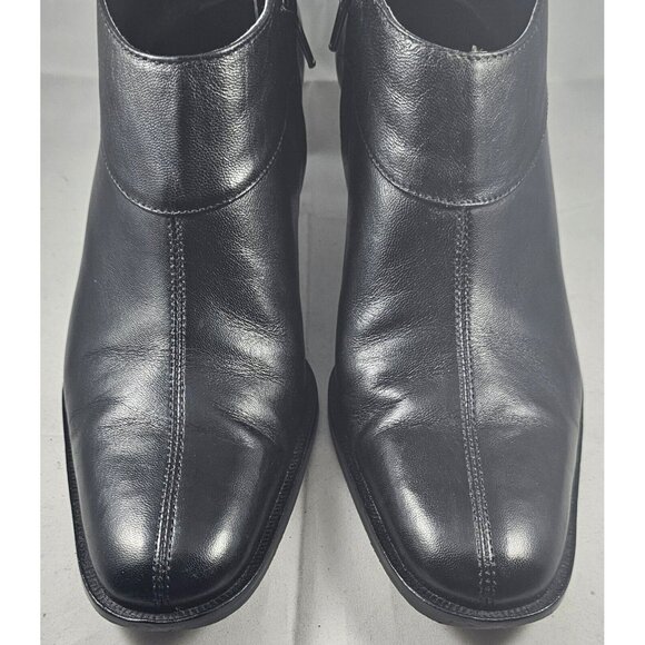 Vintage Elienne Aigner Women’s Black Leather Ankle Booties Size 7.5 - Picture 5 of 12